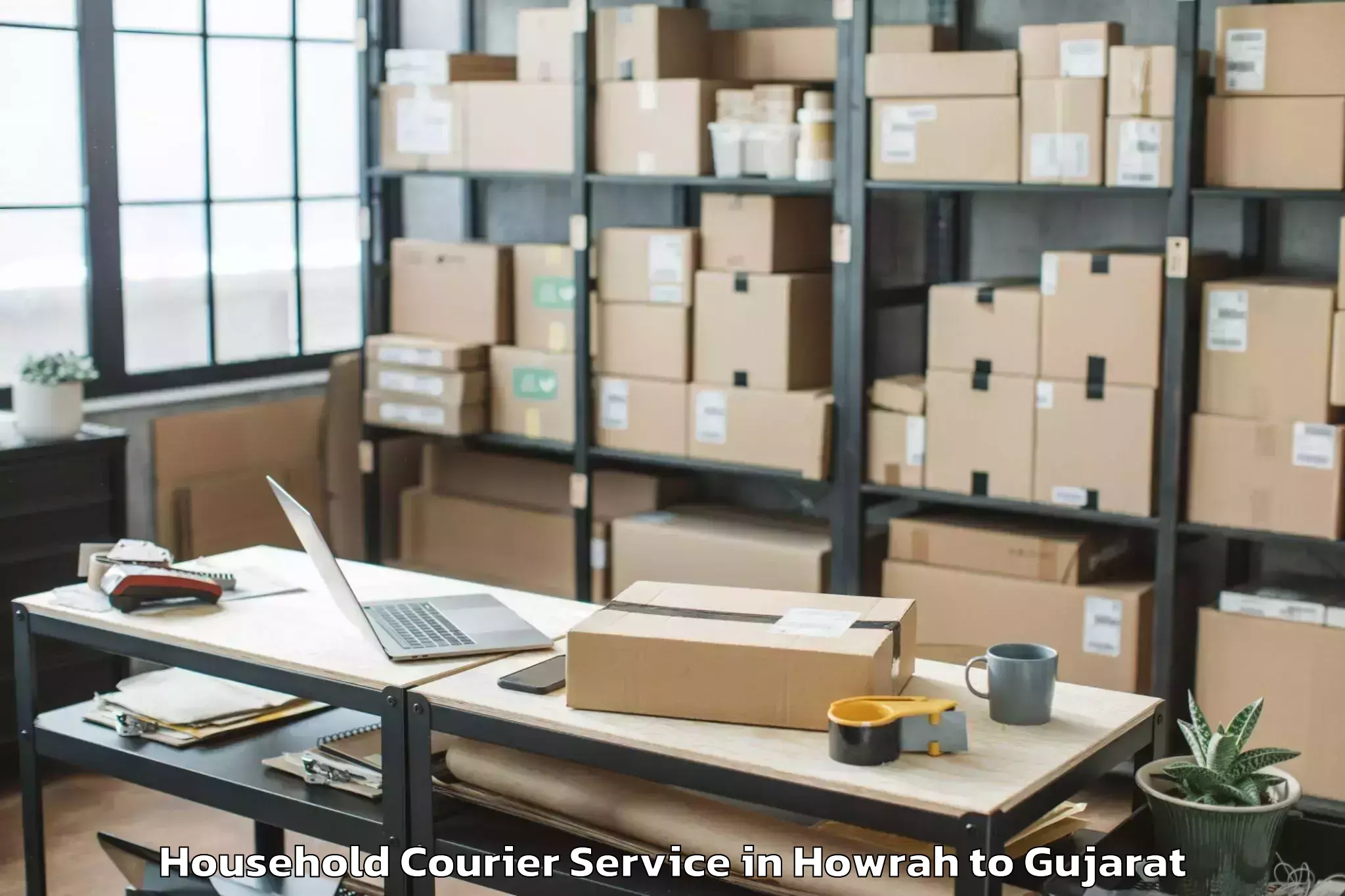 Professional Howrah to Waghodia Household Courier